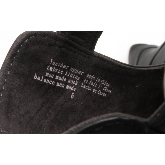 Seychelles Women's Black Leather Peep-Toe Heeled Sandals Silver Buckles 6 NEW - Picture 6 of 7